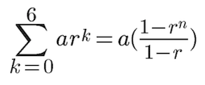 Bir geometrik dizideki ilk yedi terimin toplamını bulma formülü