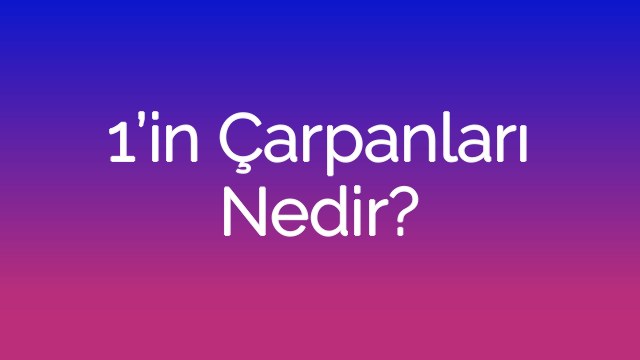1’in Çarpanları Nedir?