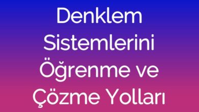 Denklem Sistemlerini Öğrenme ve Çözme Yolları